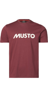 2023 Musto T-shirt Com Logtipo Para Homem 82451 - Windsor Wine